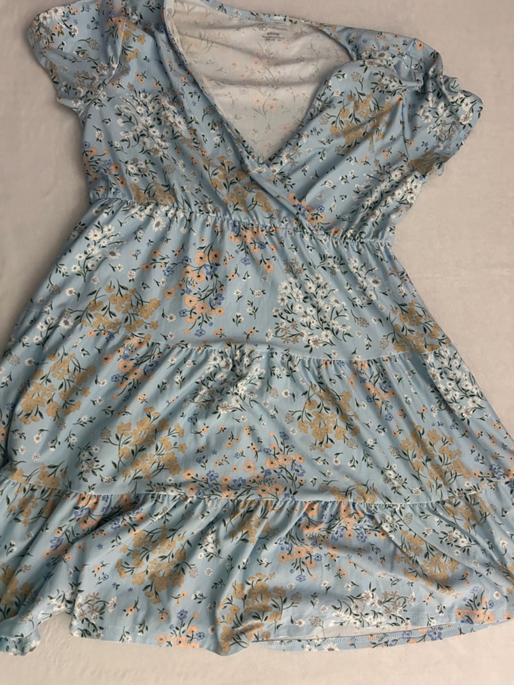 No Boundaries Pale Blue Floral Sundress